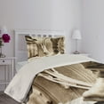 thumbnail image 4 of Ambesonne Black White Quilted Coverlet 2 Pcs, Wild Vintage Rodeo, Twin Size, Sepia and Beige, 4 of 5