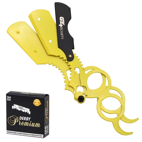 G4 Vision Universal Replaceable Half Blade Straight Razor with 100 Blades, Professional Double Ring Barber Single Edge Shave Razor …