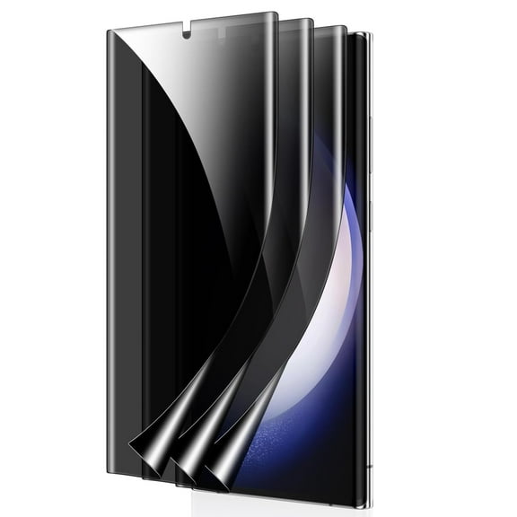 Dteck 3 Pack for Samsung Galaxy S23 Ultra Privacy Screen Protector Upgrade Fingerprint Unlock Compatible, Anti Spy Case Friendly Privacy Screen Soft Flim for Samsung Galaxy S23 Ultra 5G