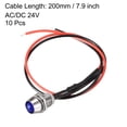 thumbnail image 2 of Unique Bargains Panneau de Montage AC/DC 24V 8mm avec Indicateur LED Bleu Coque en Métal LED 10 Pcs, 2 of 4