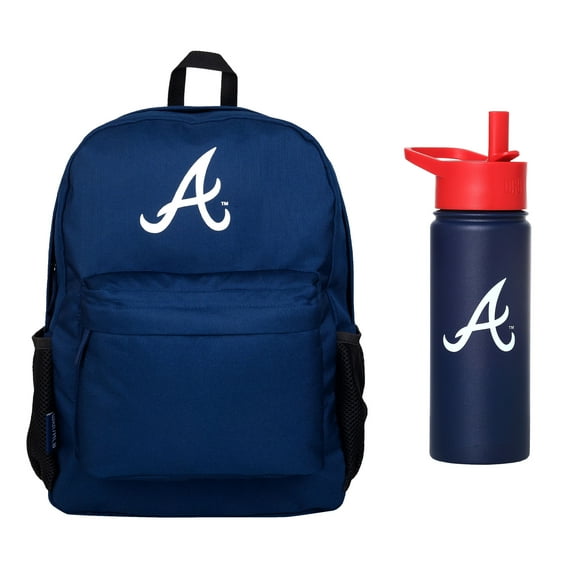 Wildkin  Atlanta Braves Backpack & 18 oz. Water Bottle 2-Piece Set