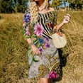 thumbnail image 3 of Vibrant Floral Animal Print Textile Dress Summer Dresses Woman Street Style Big Size Casual Dress, 3 of 9