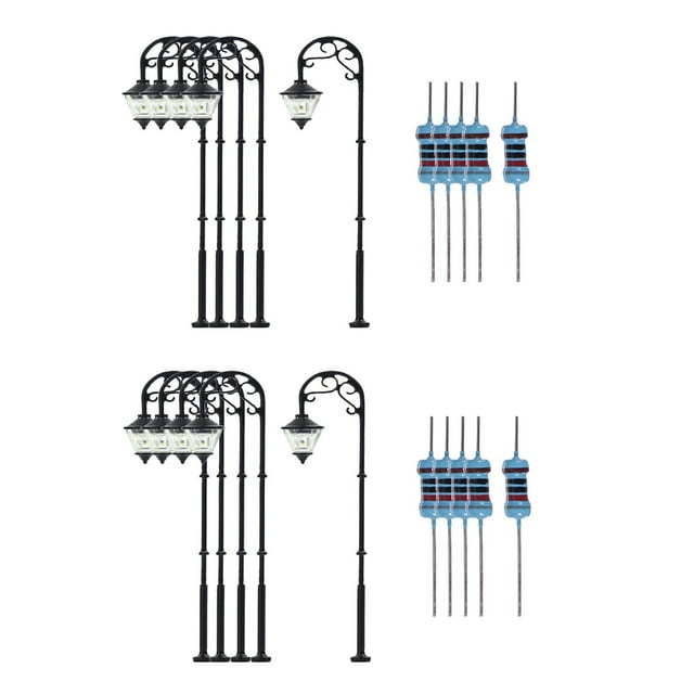 Poste de lámpara de tren de ferrocarril modelo 20pcs, de 6, 2,48 pulgadas, LED de escala HO Macarena Poste de luz de tren ferroviario