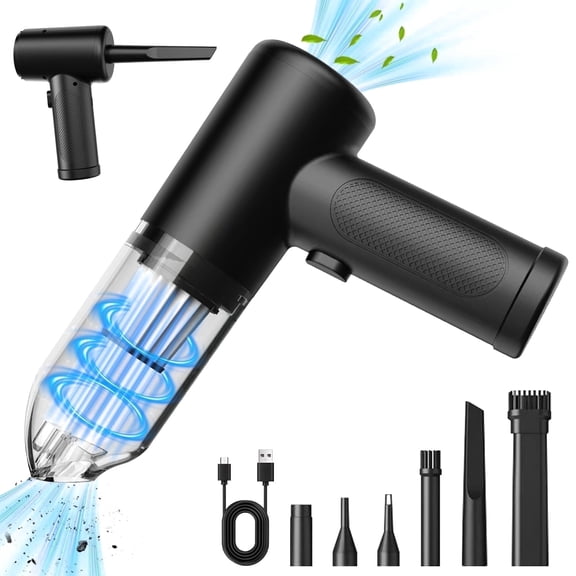 Portable Car Vacuum & Blower 2-in-1, Cordless Handheld Vacuum with Rechargeable Battery, for Auto Detailing, Motorcycles, Bikes, Balls, Inflatables
