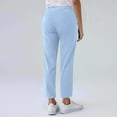 thumbnail image 7 of Bloomae Fall Spring Pants for Women Lightweight Athletic Drawstring Elastic High Waist Joggers with Pockets Loose Comfy Wide Straight Leg Fashion Baggy Lounge Pants Light Blue L, 7 of 7