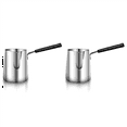 thumbnail image 1 of 2X Stainless Steel and Coffee Warmer, Coffee Pot,Mini Melting Pot and Milk Pot with Spout -(600Ml), 1 of 8