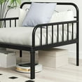 thumbnail image 4 of YYAo Bed Frame,Bedroom Bed Frame,Extendable Metal Daybed to Twin Size Bed with Guardrails and Armrests-Black, 4 of 11