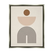 Stupell Industries Abstract Boho Shapes Abstract Painting Gray Floater Framed Art Print Wall Art, 17 x 21