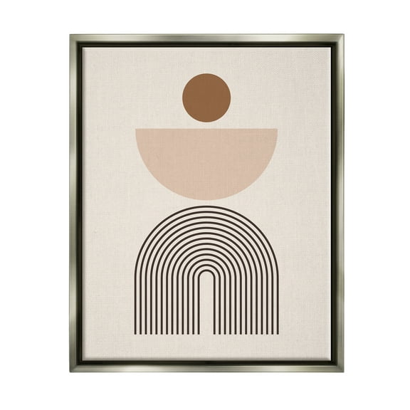 Stupell Industries Abstract Boho Shapes Abstract Painting Gray Floater Framed Art Print Wall Art, 17 x 21