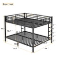 thumbnail image 6 of Bellemave Metal Bunk Beds Queen over Queen Bunk Bed for Adults, Teens, Kids Heavy Duty Queen Bunk Bed Frame with 2 Ladder and Full-Length Guardrails, No Box Spring Needed, Black, 6 of 8
