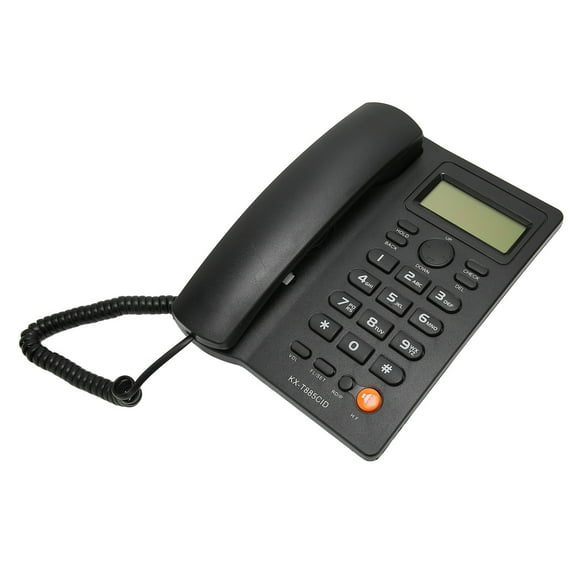 Corded Phone, Mute Function Desktop Landline Phone With Earpiece Line For Call Center For Bank For Family Black