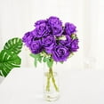 thumbnail image 6 of BalsaCircle 18" Purple Silk Rose Bushes Artificial Flowers Wedding Party Decorations, 6 of 8