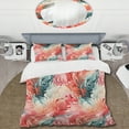 thumbnail image 2 of Designart "Canvas Of Coral In The Tropics II" Tropical Bedding Covert Set - Tropical Bed Set With 2 Shams, 2 of 5