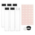 thumbnail image 1 of 80ml Test Tubes with Caps, 6Pcs 30x150mm Glass Clear Flat Bottom Test Tube Containers with Plastic Cap for Bead Party Candy Bath Salt Storage Scientific Experiment Plant(Black), 1 of 6