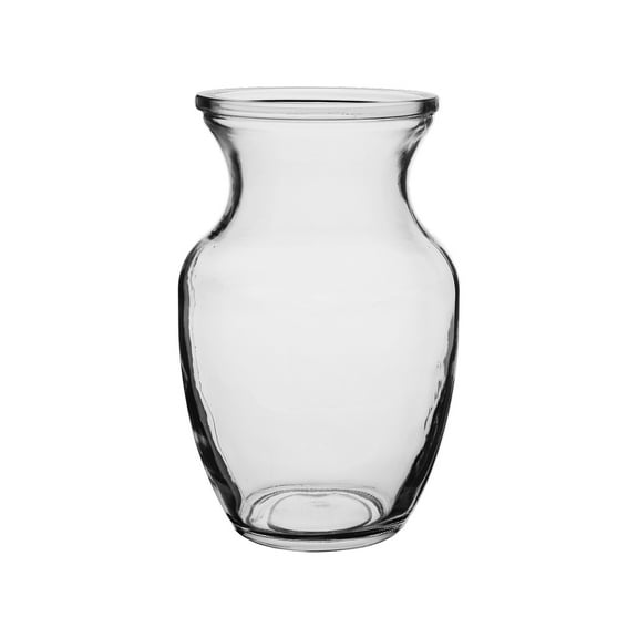 WGV Clear Rose Bouquet Vase, Machine Blown  - 4.75" Wide x 8" Height, Good quality, Heavy Weighted Base - 1 Pc