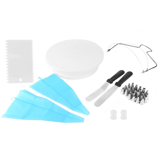 Juego de decoración para tartas, 33 piezas, soporte para tartas de cocina, plato giratorio para tartas, diseñado para el futuro