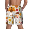 thumbnail image 3 of Kdxio Thanksgiving Print Men'S Swim Trunks With Compression Liner 7 Inch Inseam Quick Dry Swim Shorts, 3 of 7
