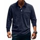 thumbnail image 1 of Ceisia Men Solid Color Casual Gift Button Half Zip Lapel Long Sleeve Casual Knit Top, 1 of 9