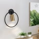 thumbnail image 4 of Aplique de pared moderno giratorio LED de latón para sala de estar Negro + Dorado Blanco cálido, 4 of 7