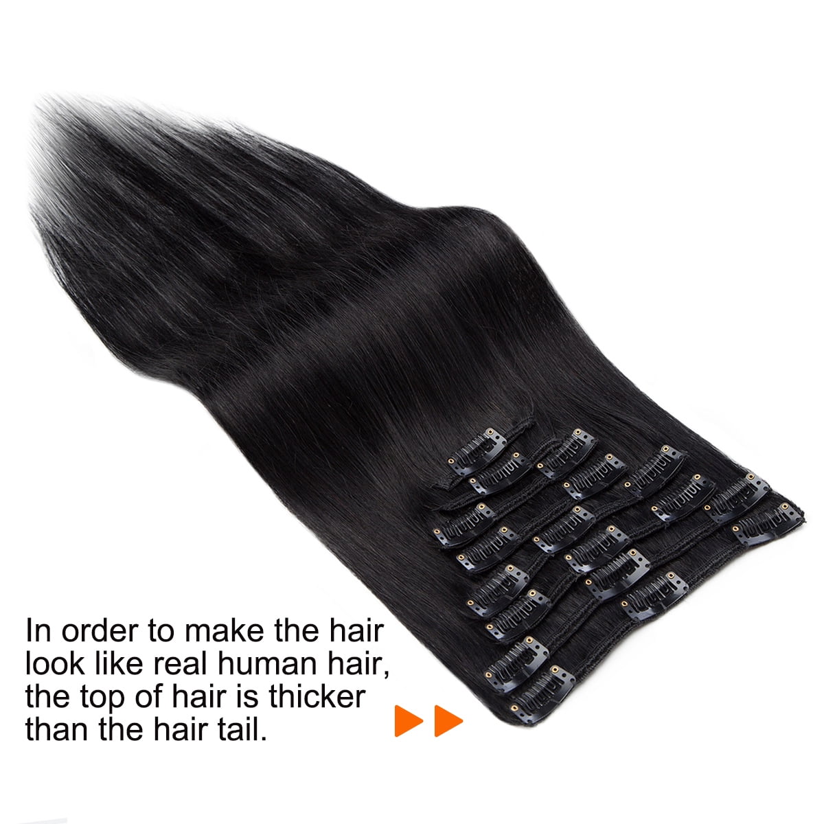 SEGO Clip in Hair Extensions Human Hair Full Head 100% Real Remy Thick Hair Extensions Silky Straight Balayage Blonde Hair Pieces