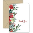 Paper Frenzy Christmas Greenery Thank You Note Cards and Envelopes - 25 ...