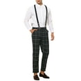 thumbnail image 5 of INSPIRE CHIC Formal Plaid Dress Pants for Men's Trousers with Suspender Black 28, 5 of 5