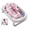 thumbnail image 3 of Cojín de baño para bebé con malla ajustable y soporte flotante para recién nacidos, color rosa arcoíris., 3 of 14