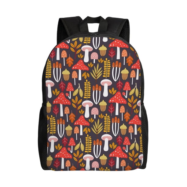 Easygdp Mushrooms And Leaves Mochila Versátil y Elegante: Comodidad, Almacenaje y Durabilidad para la Universidad, Trabajo, Viajes y Uso Diario