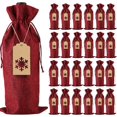 thumbnail image 1 of wqlpp-Burlap Wine Gift Bags, 24 Pcs Jute Drawstring Wine Bottle Covers with Ropes and Tags for Christmas, Wedding, Travel, Birthday, Holiday Party (Wine Red), 1 of 4
