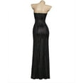thumbnail image 5 of Women Black and White Striped Dress Adult Sexy Slim Slit Dress Strapless Evening Gown, 5 of 7