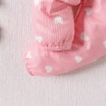 thumbnail image 5 of Bjutir Cute Toddler Baby Bodysuits Set Girls Long Sleeve Ribbed Romper Bodysuit Hearts Prints Pants Headbands Outfits For 9 Months, 5 of 6
