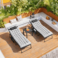 thumbnail image 2 of Renwick Outdoor Folding Tanning Chair with Removable Padded Cushion, Black, 2 of 11