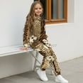 thumbnail image 4 of Uorisanigo 2 Pack Graphic Printed Long Sleeve Hibiscus Leopard Print Pullover Hoodie Sweatshirt and Jogger Pants Outfit Set Fall Winter Kids Clothes for Boys Girls, 4 of 7