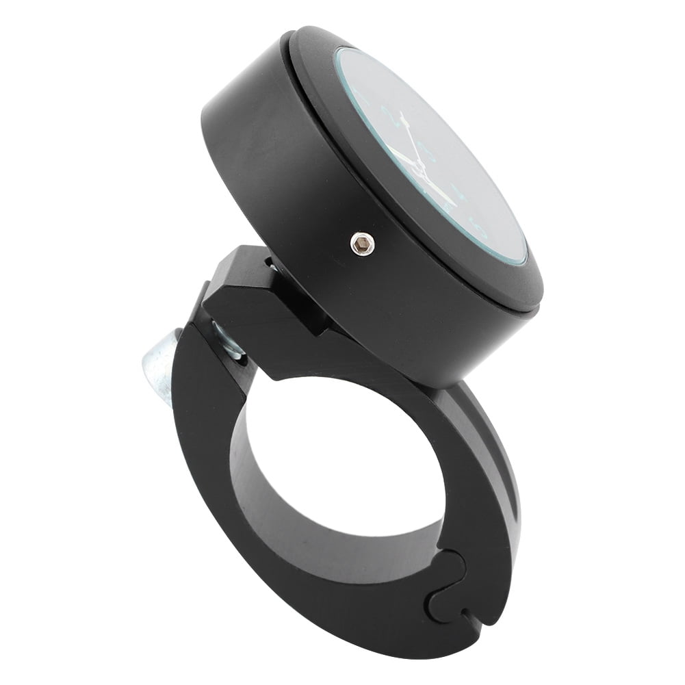 Horloge De Guidon Moto étanche - 2 Pièces Noir Et Argent - Montre Minimaliste Pour Motocross Et Vélo - 2
