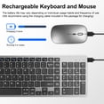 thumbnail image 2 of 102 Keys Wireless Keyboard and Mouse Combo, 2.4G+Bluetooth Dual-Mode Rechargeable Cordless USB Keyboard and Mouse, Silent Keyboard and Mouse with Multimedia Keys for Computer/Laptop/Windows/Mac,Black, 2 of 7