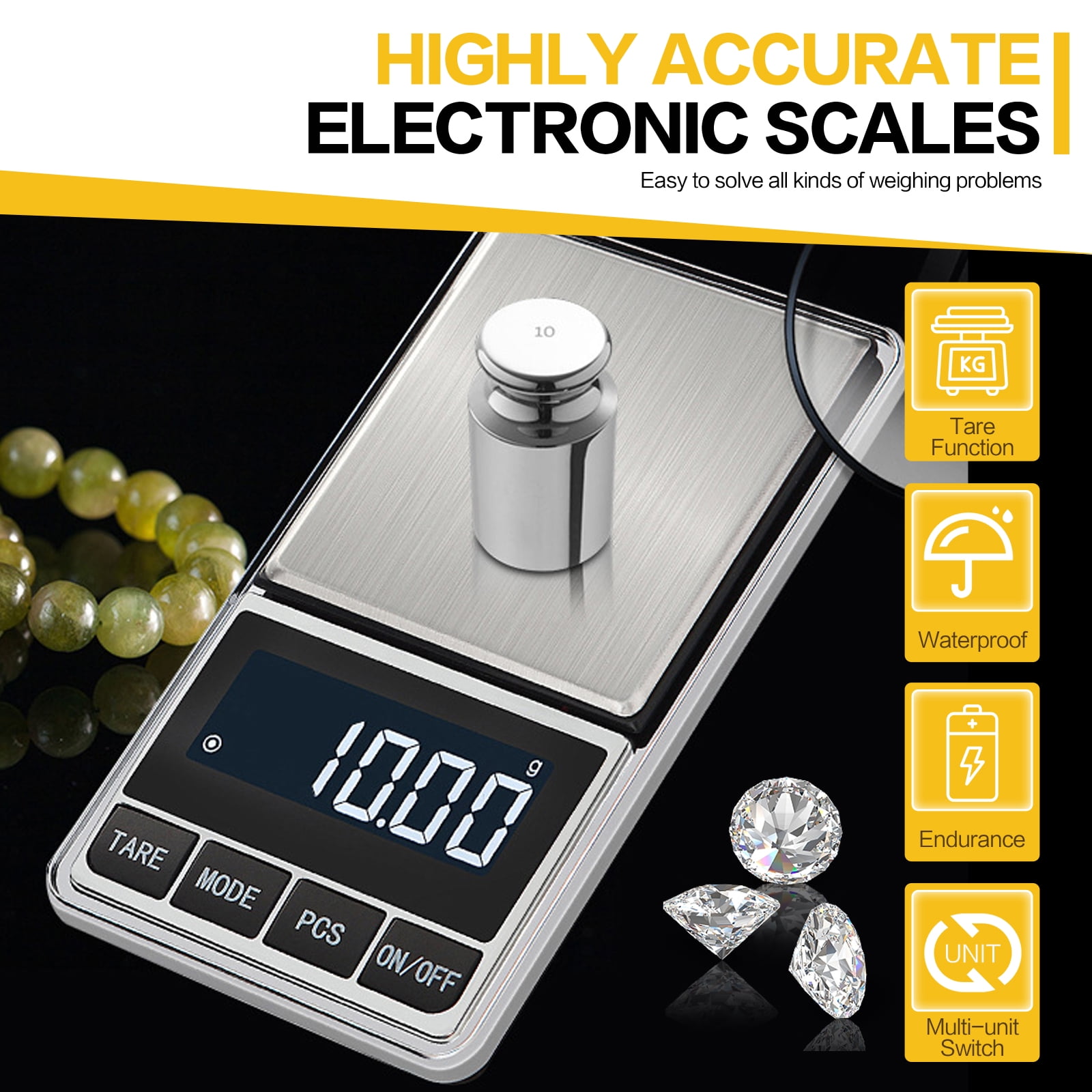 Egoelife Pocket Scale 500g/0.01g High Precision Scale Portable Digital Kitchen Scale Pocket Scale for Gold Jewelry Food Scale Mini Gram Scale with Large Backlit LCD Display Battery Included
