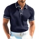 thumbnail image 1 of Blusa y camisa de manga corta con cuello vuelto para hombre, de 3 botones y solapa. Camisa informal de manga corta con solapa para hombre., 1 of 7
