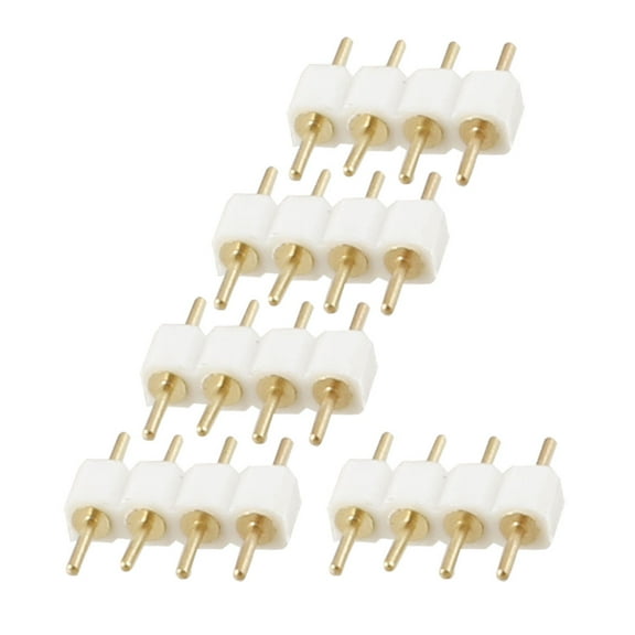 Unique Bargains 5Pcs White Male to Male M/M  Strip Connector 4P RGB Connectors