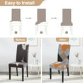 thumbnail image 3 of 4 Pack Super Fit Stretch Removable Washable Short Dining Chair Covers Slipcover Protector, Spandex Fabric Chair Cover for Dining Room, Hotel, Ceremony (Geometric1, 4 per Set), 3 of 6