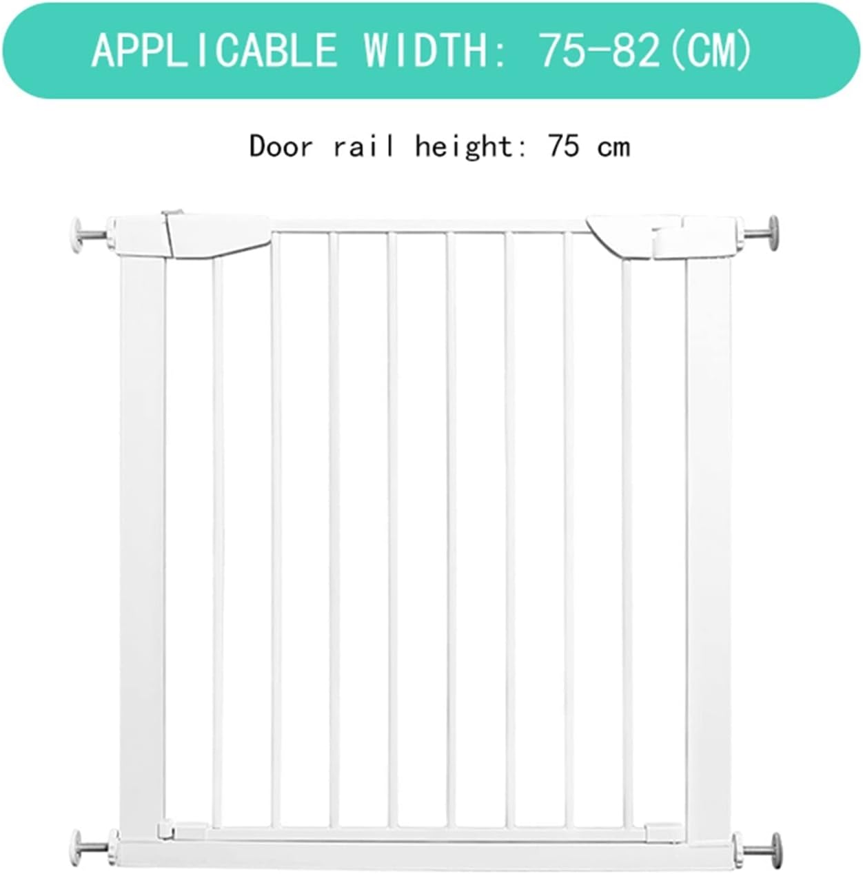 Gamvdout Stair Gate for Dogs, Extra Wide Pet Safety Gate, Tall 75Cm Dog Gate Indoor Extendable Stair Gate, No Drilling/White/75-82Cm