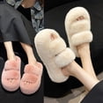 thumbnail image 3 of Fluffy Slippers Women's Outfit Spring and Autumn Flat Toe Cute Fluffy Cotton Slippers, 3 of 6