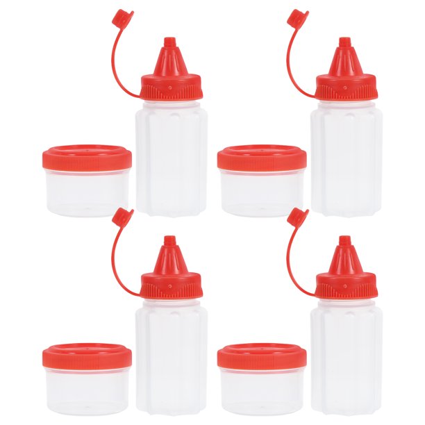 unbranded 1Jgo Botella Roja Para Salsa De PP Con Para Almacenamiento Y Uso En Movimiento
