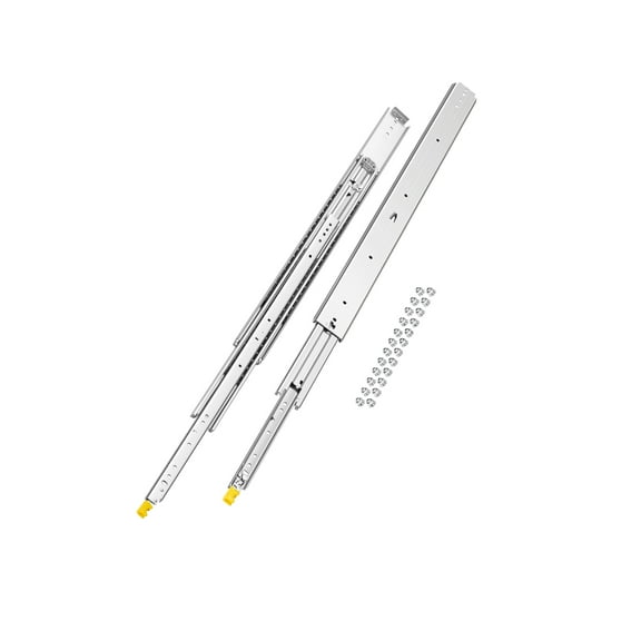 VEVOR 1 Pair Full Extension Drawer Slides 18 20 22 28 30 32 36 38 40 44 48 52 56 60 in, 500 lbs Load Capacity Locking Drawer Slides, Ball Bearing with Lock Side Mount Drawer Slide Rail