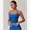Blue, variant on Tank Top Built in Bra for Women - Sports Yoga Workout Tops Crop Halter Neck Womens Padded Sport Back Bras Cami Navy Blue