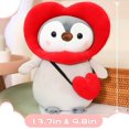 thumbnail image 3 of Plush Toys Cute Penguin Plush Stuffed Animal Penguin with Red Heart Outfit, Gifts for Kids, Girlfriend, Valentine's Day, 9.8 Inches, 3 of 5