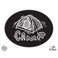 thumbnail image 1 of Camp Oval Black Camping Adventure Theme - 5" Vinyl Sticker - For Car Laptop I-Pad - Waterproof Decal, 1 of 1
