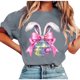 thumbnail image 1 of Tops de Manga Corta de Verano para las Mujeres Imprimir Blusa de Cuello Redondo, Moda Ligera de Poliéster Spandex, 1 of 4