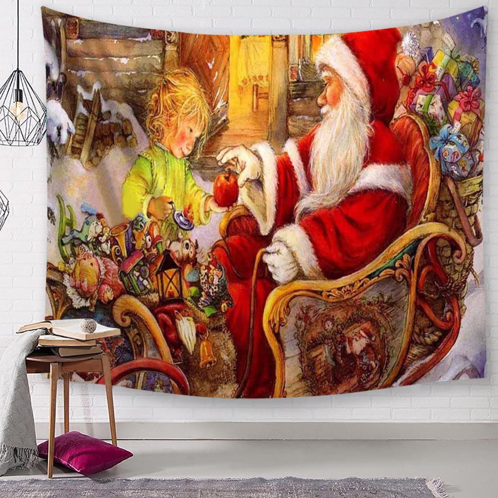 Siaonvr Christmas Tapestry Santa Print Wall Hanging Tapestry Art Home Decor - Walmart.com 