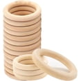 thumbnail image 1 of Teppich 20pcs 3" Natural Wooden Rings Wooden Rings for Crafts Connectors,Jewelry Making, Natural Craft Rings, 1 of 6