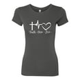 thumbnail image 2 of Wild Bobby, Faith.Hope.Love Heart Beat, Inspirational/Christian, Women Slim Fit Junior Tee, Dark Grey, XX-Large, 2 of 4